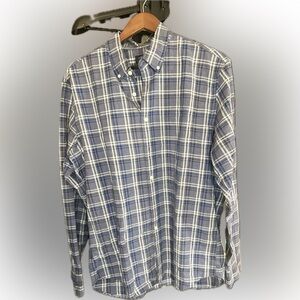 J.Crew Plaid Button-Down Shirt | Men’s Large | Blue White Cotton